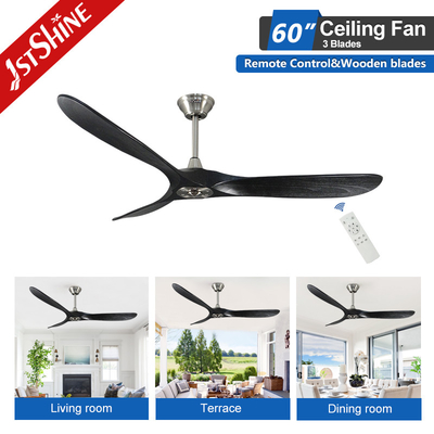 Modern Black Remote LED Ceiling Fan 230V Commercial For Living Room CE