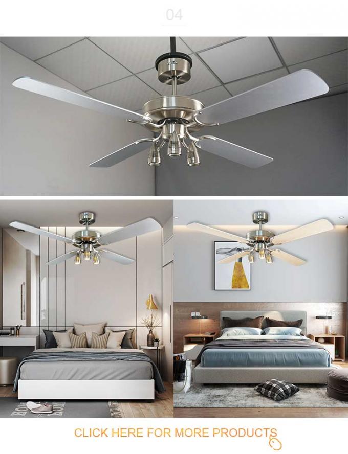 Soundless 50HZ Living Room Ceiling Fan With Light Four MDF Blade