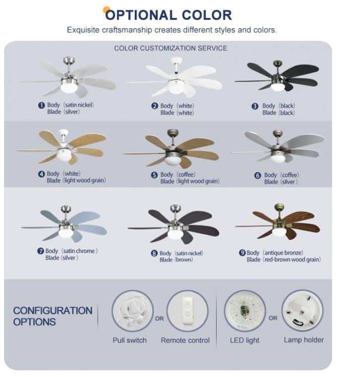 Remote Control 3 Speed 42inch Traditional Indoor Ceiling Fan AC Motor