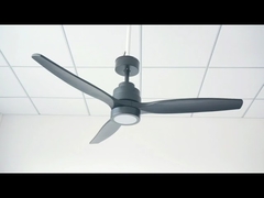 Remote Control 220V 50HZ 5 Speed LED Ceiling Fan With 3 Wood Blades