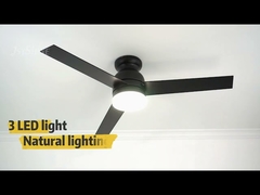 5 Speed Remote Control Decorative Ceiling Fan Mdf Blades Black Plastic