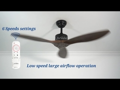 52 Inch 5 Speed Remote Control Decorative Wood Ceiling Fan For Bedroom