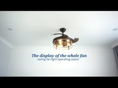 42 inches Invisible Blade Ceiling Fan  Farmhouse Style With Light