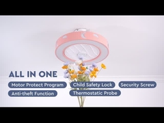 Flush Mount LED Ceiling Fan Pink Ceiling Fan With Children'S Theme，DC Motor