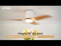 Plastic Ceiling Fan With Dimming Led Light Light Wood Blade Dc Motor