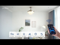 Retractable Crystal Ceiling Fan With Light luxury fandelier DC motor