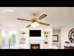 Traditional 35W Decorative Ceiling Fan Pull Chain 4 MDF Blades For Bedroom Room