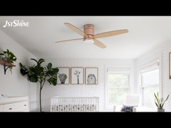 Remote Ceiling Fan With LED Low Profile Bedroom Mdf Blade Quiet Dc Motor