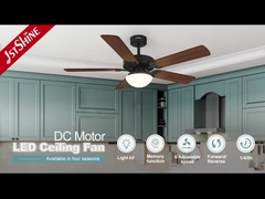 Rustic Ceiling Fan Lamp 5 MDF Blade DC Motor Low Voltage