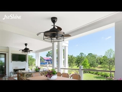 42 Inches Farmhouse E27 Modern LED Invisible Ceiling Fan Retractable Blade Ceiling Fan Lights