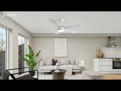 Ceiling Fan With Light 52 Inch OEM 3 Color Led Light DC Motor White 5 ABS Blades