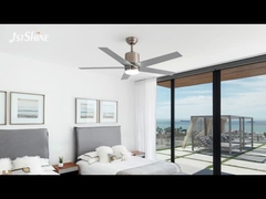 Dimmable LED Ceiling Fan with 6-Speed Remote Control Sleek Silver Blade Design