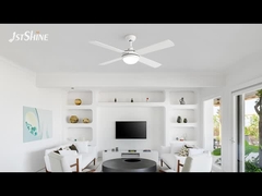 Simple White Ceiling Fan With Lamp Light 3-Speed AC Motor