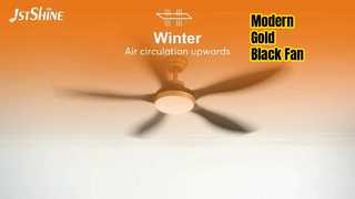 Modern Gold Black 52 Inch Ceiling Fan LED