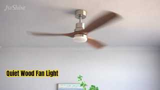 Quiet Wood Ceiling Fan with Light 52 Inch