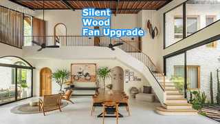 52 Inch Black Wood Ceiling Fan Silent DC Motor