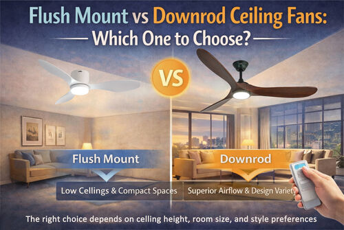 Latest company news about Flush Mount vs Downrod Ceiling Fans: Which One to Choose?