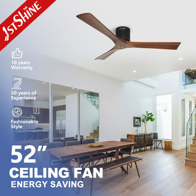 Good price Flush Mount Solid Wood Blade Ceiling Fan Noiseless 5 Speeds Remote Control online