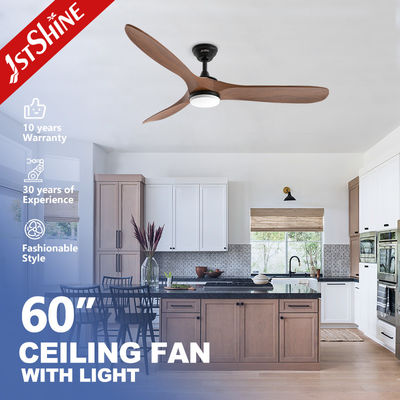 Good price Wood Blades Chandelier Dark Walnut Ceiling Fan With LED And Remote Control online