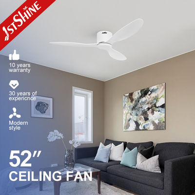 Good price Low profile ceiling fan 3 white plastic blades flush mount fan with remote online