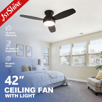 Good price 42 Inch Black Flushed Mounted Bedroom Samrt Home Ceiling Fan With Lights online