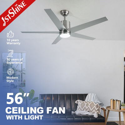 Good price High Speed 5 Blades Ceiling Fan With Light DC Motor Silver Modern online