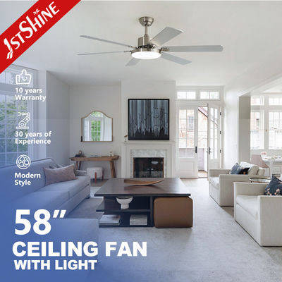 Good price 58 Inch Bedroom Ceiling Fans With Lights Reversible Silent DC Motor MDF Blade online