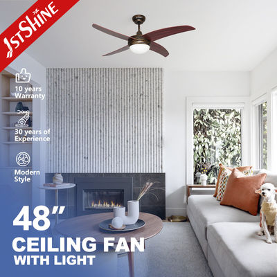 Good price Decorative 4 MDF Blades Retro Style Ceiling Fan 48 Inches 220V Led online