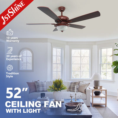 Good price 3000K Retro Ceiling Fan With Dark Walnut Blades And Glass Lampshade online