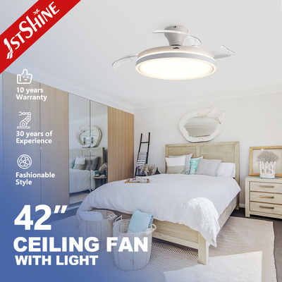 quality  Flush Mounted 42" Retractable Ceiling Fan Light DC Motor 6 Speed Remote Control factory