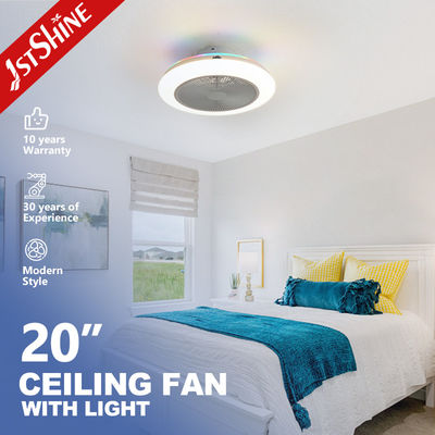 Good price Mini Safe 20 Inch Bladeless LED Ceiling Fan Flush Mount With RGB Light DC Motor online