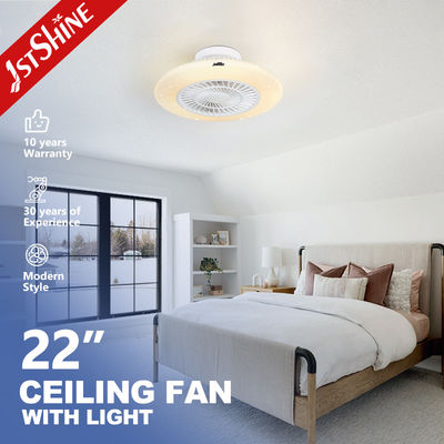 Good price Flush Mount Bladeless Ceiling Fan With LED Light DC Motor Starry Lampshade online
