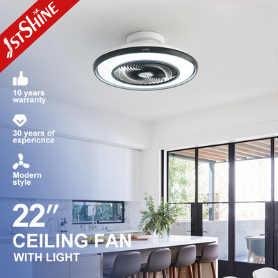 quality  22 Inches Flush Mount Led Bladeless Ceiling Fan Low Profile Dimming Light factory