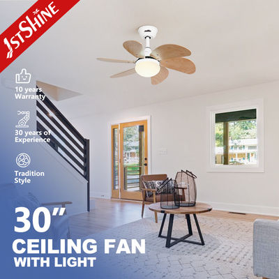 Good price Decorative Small LED Ceiling Fan Modern 6 Wood Blade Smart Remote Control online