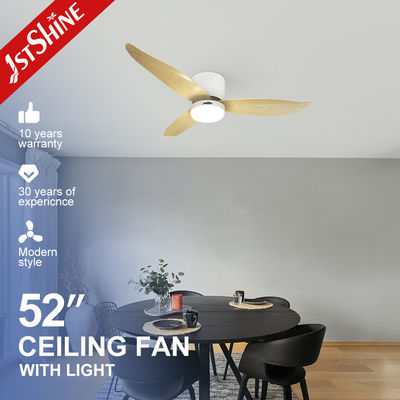 Good price Flush Mount 52 Inch Wood Grain ABS Blades Ceiling Fan With Light online