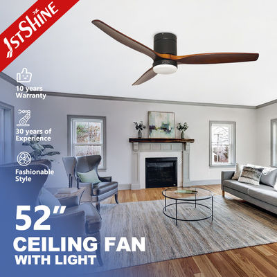 Good price 3 Natural Wooden Blades Decorative Ceiling Fan Flush Mounted With Remote online