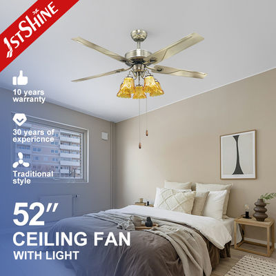 Good price 110V Metal Blade Ceiling Fan With Light 52 Inch And AC Motor online