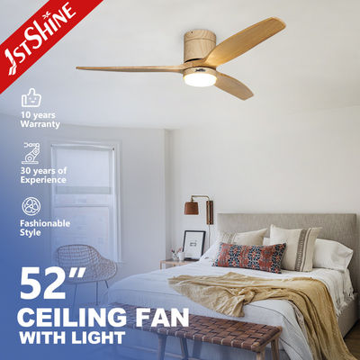 Good price Energy Saving 52in Flush Mount LED Ceiling Fan With Solid Wood Blades online