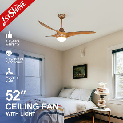 Good price Quiet Wood Grain Plastic Ceiling Fan With Remote 3 Color LED Light online