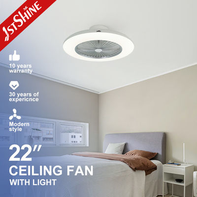 Good price White Bedroom Ceiling Fan Light DC Motor Flush Mount Quiet Energy Saving online