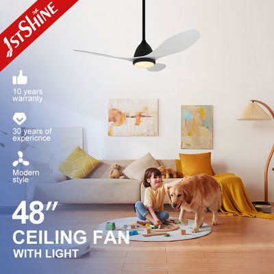 Noiseless DC Motor 52-Inch Dimmable LED Ceiling Fan with 3-Color Changeable Light