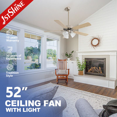 Good price 52 Inch Dimmable 3 Color Light Ceiling Fan With Light Indoor Plywood Blade online