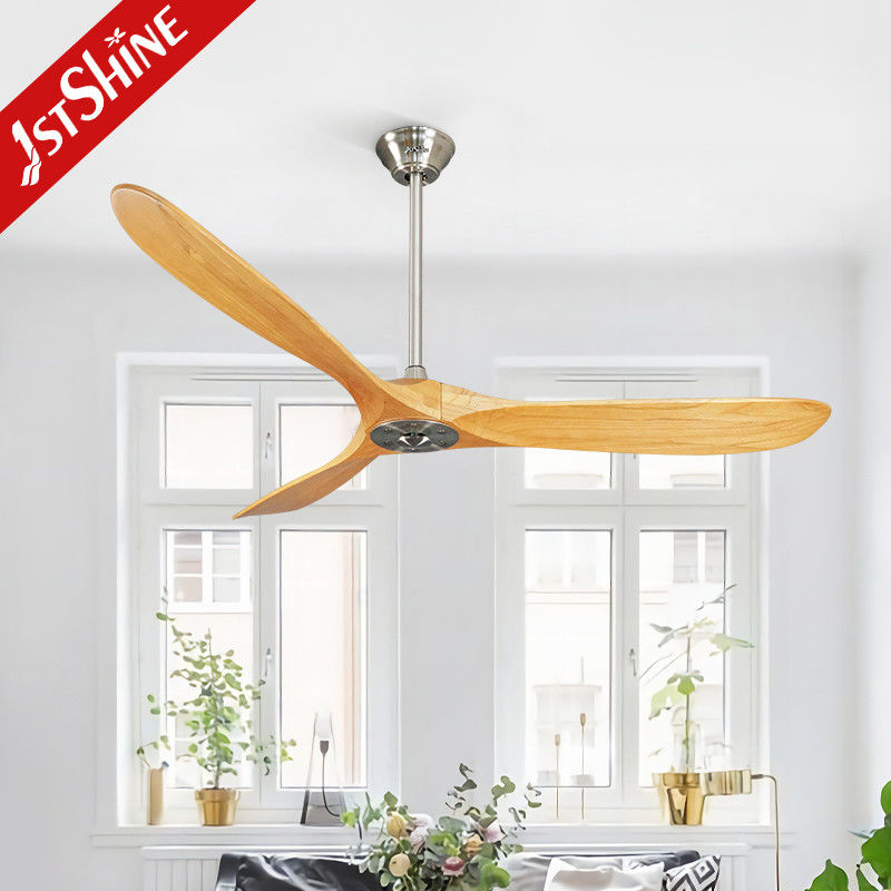 Remote Control Decorative 60 Inch Ceiling Fan Wood Design For Bedroom