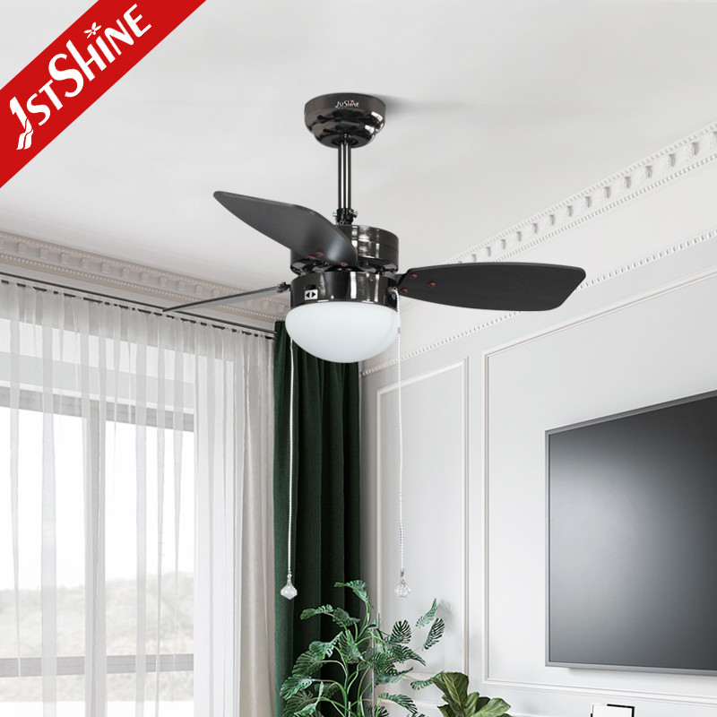 Ac Copper Motor 3 Mdf Blades Modern Small Ceiling Fans With Pull Chain