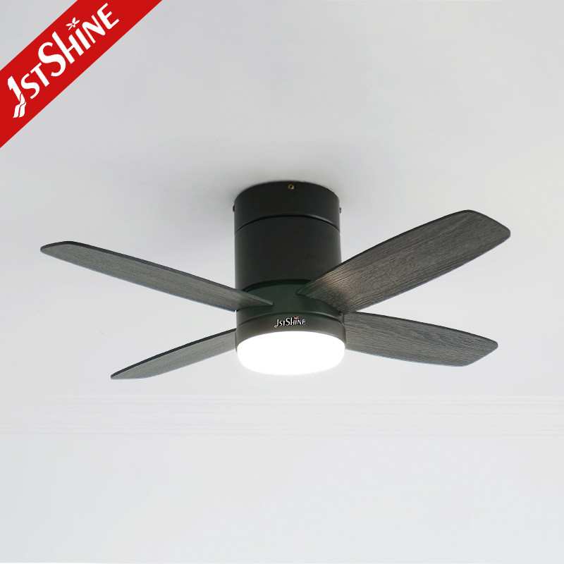 36 Inch Modern Led Invisible Ceiling Fan Mini 4 Plywood Blades Low