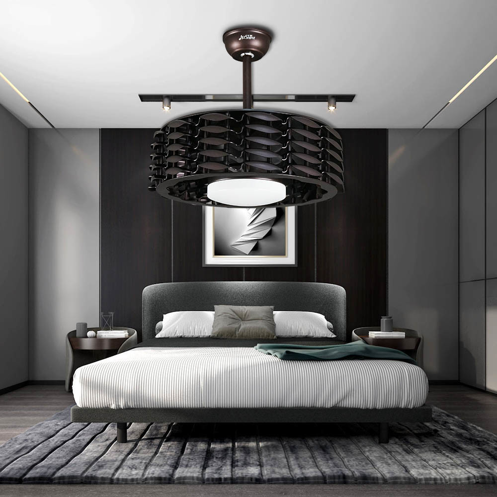 22 Inch Bladeless LED Ceiling Fan Chandelier 110V Three Color