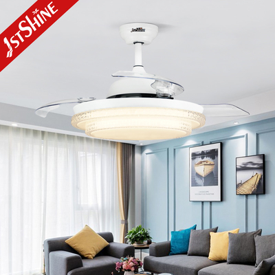 Invisible 42 Inch Smart Bedroom Ceiling Fan With LED Light CE Approved
