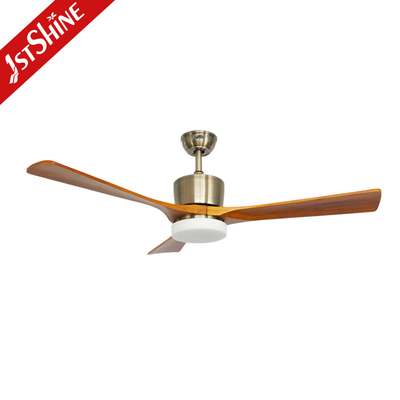 Decorative LED Light Solid Wood Ceiling Fan With 5 Speed Remote Control