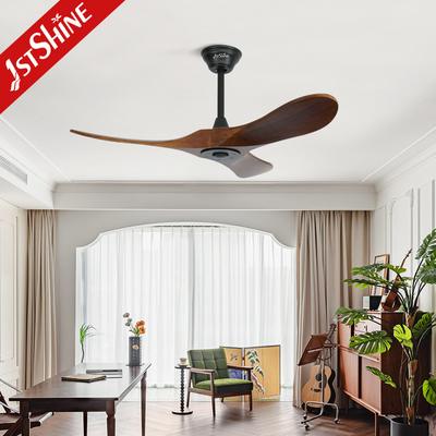 Low Noise Decorative Solid Wood Ceiling Fan With 5 Speed Remote Control