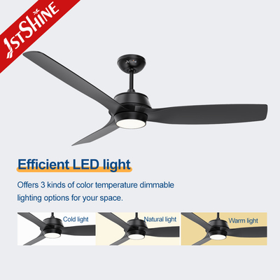 Plastic Blades 5 Speed Remote Control Ceiling Fan With Decorative Led Light